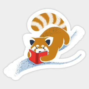 Cute red panda reading // spot illustration Sticker